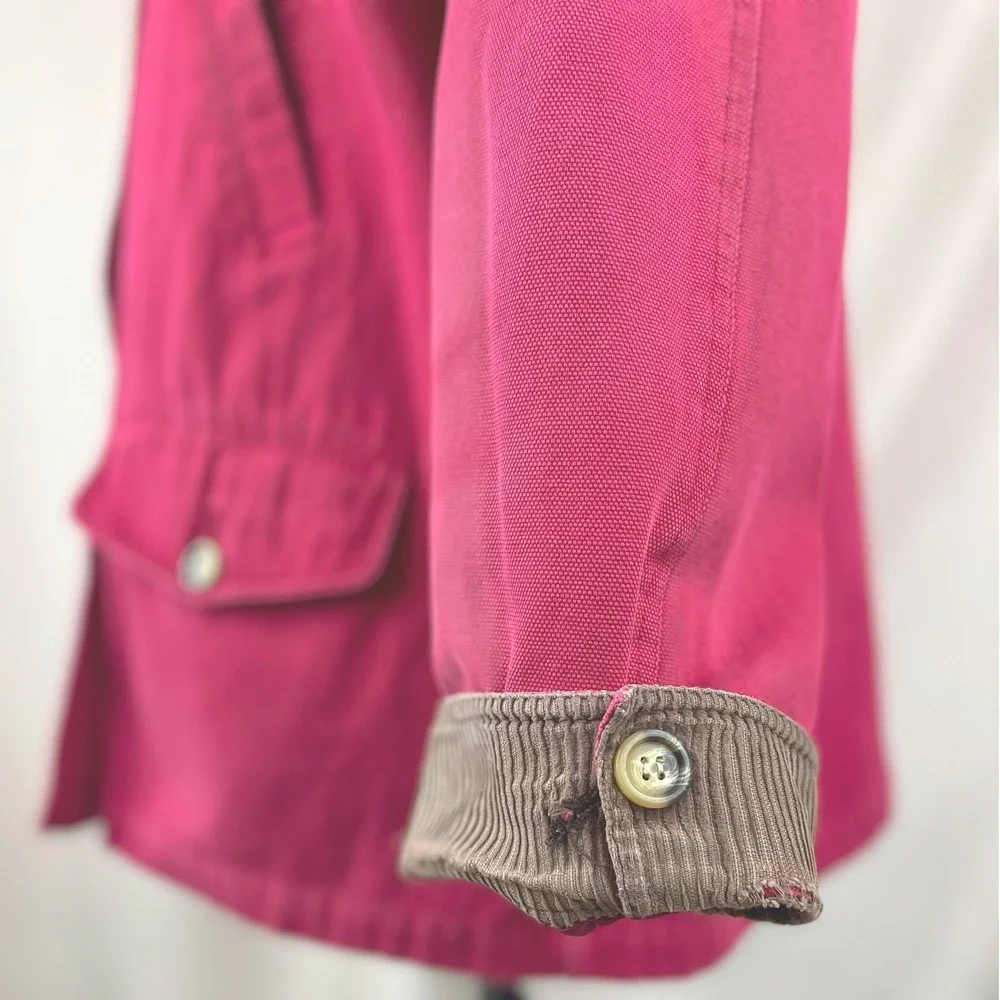 Vintage 90s Chore Barn Jacket (L)‎ Red Cotton Gorpcore Cabin Normcore Distressed